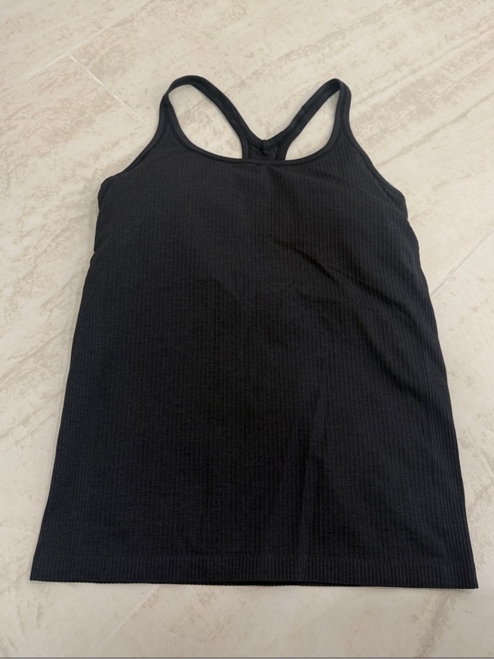 lululemon athletica Black Ribbed Racerback Tank Top